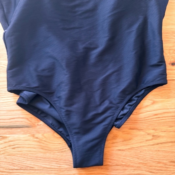 NWOT J. Crew Ribbed Square Neck One-Piece in Black Size 16 - Picture 5 of 11